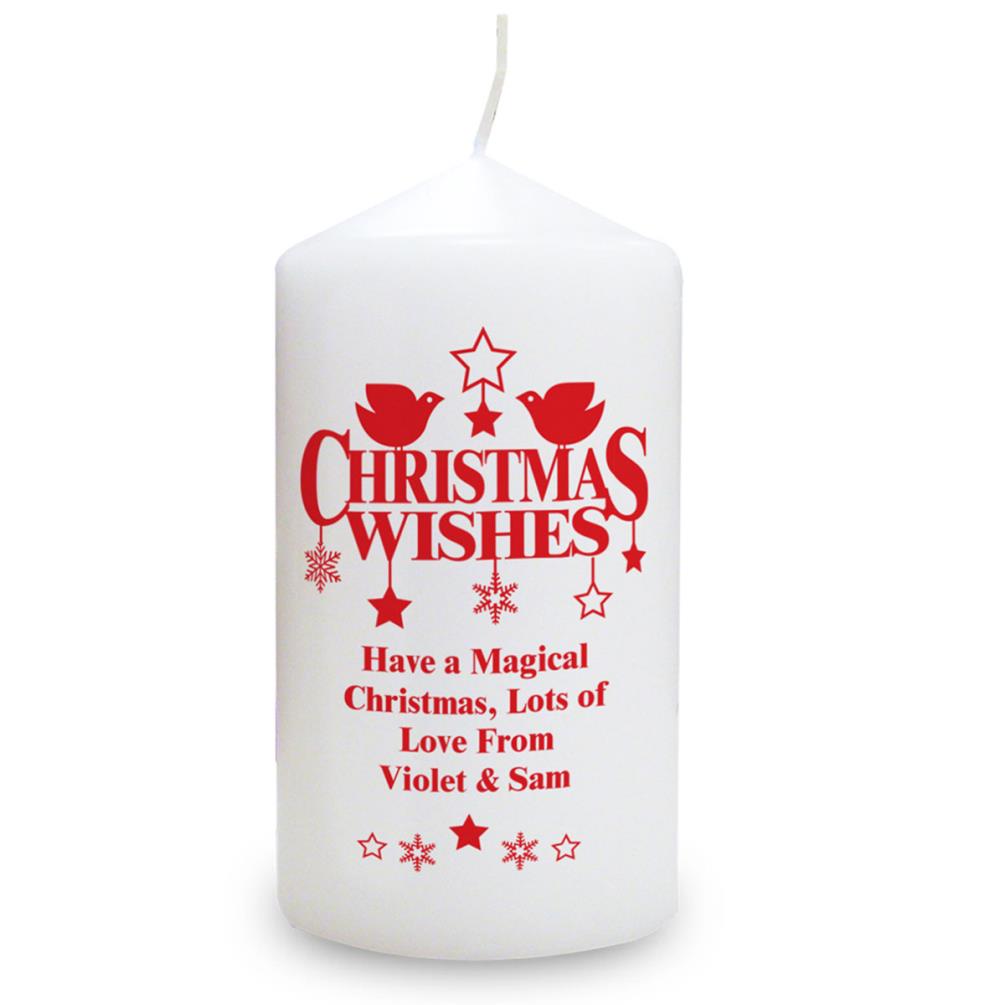 Personalised Christmas Wishes Pillar Candle £11.69